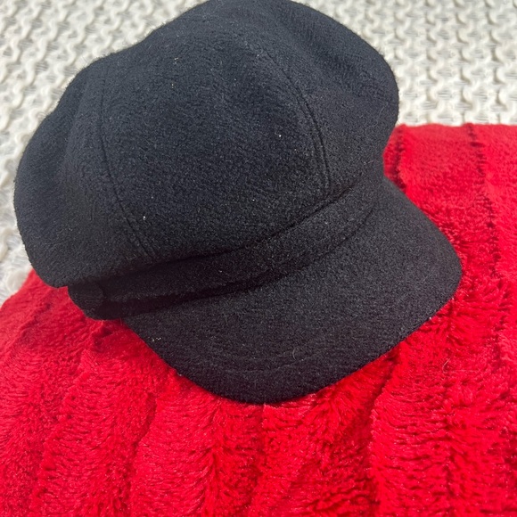 Talbots Classic Black Newsboy Cap Vintage Inspired Wool Blend - Picture 3 of 8